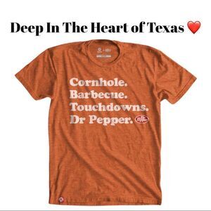 NEW Texas Men's Cornhole Barbecue Touchdowns Dr. Pepper Tee T-Shirt XL XXL XXXL